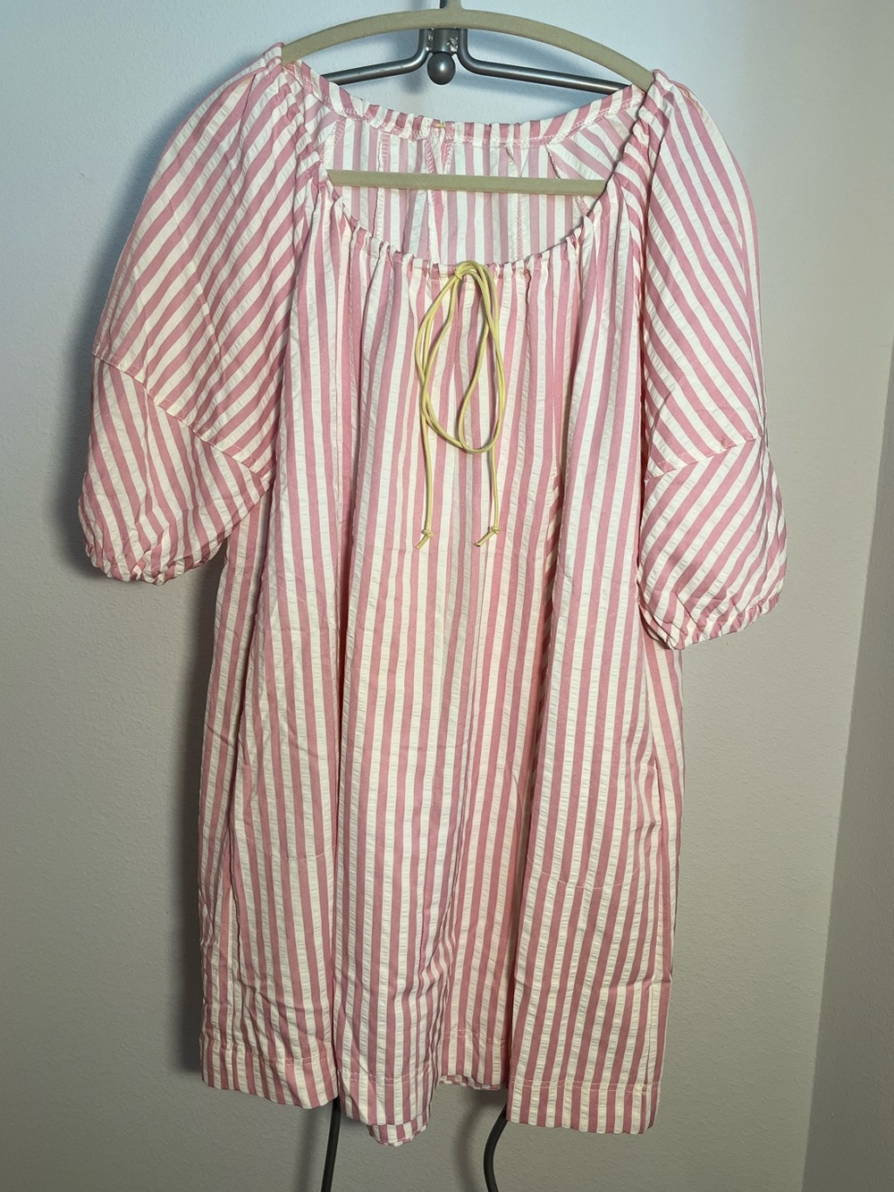 Pink & White Striped Mini Dress